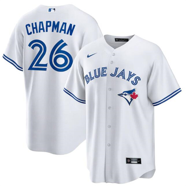 Men's Toronto Blue Jays #26 Matt Chapman White Cool Base Stitched Jersey - Click Image to Close